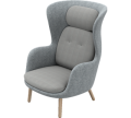 Fotel Ro ™ Wingback Ro + podnóżek Fritz Hansen  