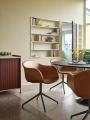 Fotel obrotowy Fiber koniakowy brąz skóra MUUTO 