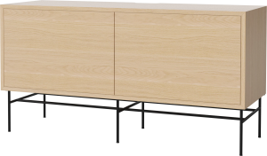 BOLIA szafka CASE M dąb bielony / czarna podstawa