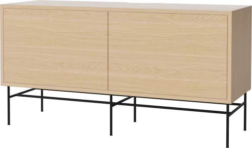 BOLIA szafka CASE M dąb bielony / czarna podstawa