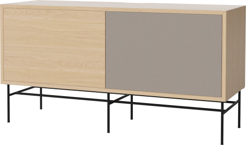 BOLIA szafka CASE M dąb bielony / czarna podstawa 