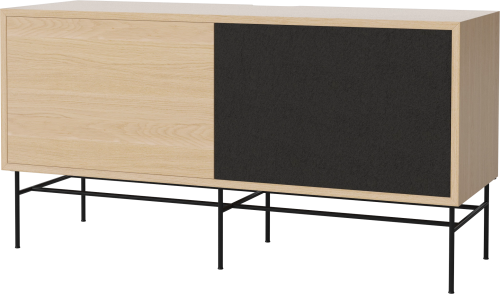 BOLIA szafka CASE M dąb bielony / czarna podstawa