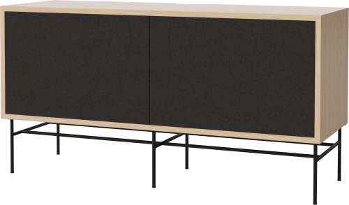 BOLIA szafka CASE M dąb bielony / czarna podstawa