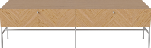 BOLIA szafka pod tv/hi-fi LUXE dąb bielony / szare uchwyty