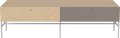 BOLIA szafka pod tv/hi-fi LUXE dąb bielony / szary front prawy
