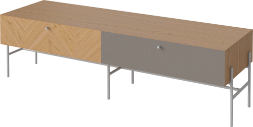 BOLIA szafka pod tv/hi-fi LUXE dąb olejowany / szary front prawy