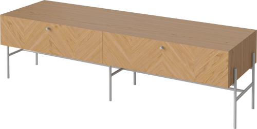 BOLIA szafka pod tv/hi-fi LUXE dąb olejowany / szare uchwyty