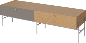 BOLIA szafka pod tv/hi-fi LUXE dąb olejowany / szary front lewy