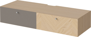 BOLIA szafka wisząca pod tv/hi-fi LUXE dąb bielony / szare uchwyty