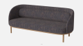Sofa 3-osobowa FUUGA czarny dąb BOLIA 