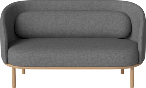 Sofa 2-osobowa tapicerowana FUUGA dąb bielony BOLIA 