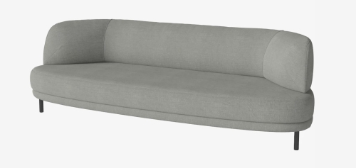 Sofa 3-osobowa GRACE nogi czarna stal BOLIA  