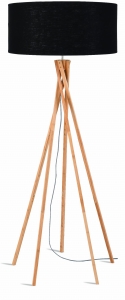 LAMPA PODŁOGOWA KILIMANJARO BAMBUS 129CM/ ABAŻUR 60X30CM, LNIANY CZARNY  GOOD&MOJO