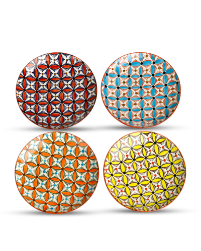 Zestaw małych talerzy obiadowych HIPPY ceramiczny Pols Potten 
