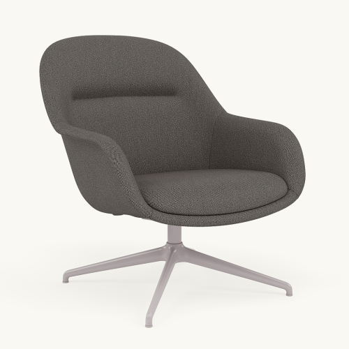 Fotel Fiber Lounge Armchair  Swivel Base podstawa Grey Clay MUUTO różne warianty 