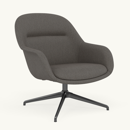 Fotel Fiber Lounge Armchair  Swivel Base podstawa Anthracite Black Clay MUUTO różne warianty 