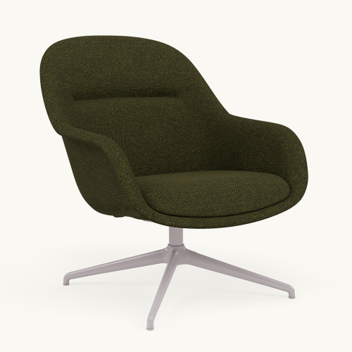 Fotel Fiber Lounge Armchair  Swivel Base podstawa Grey Hearth MUUTO różne warianty 