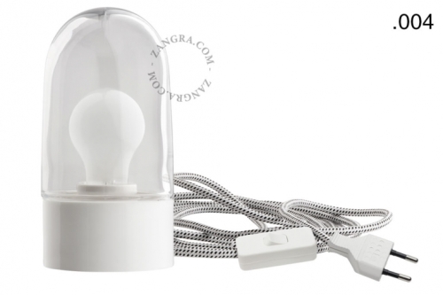 Biała lampa porcelanowa ścienna lub stołowa ze szklanym kloszem - Ø 10 cm light.095.w.063.glass004 Zangra różne warianty