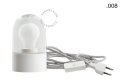 Biała lampa porcelanowa ścienna lub stołowa ze szklanym kloszem - Ø 10 cm light.095.w.063.glass004 Zangra różne warianty