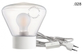 Biała lampa porcelanowa ścienna lub stołowa ze szklanym kloszem - Ø 10 cm light.095.w.063.glass004 Zangra różne warianty