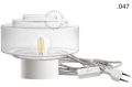 Biała lampa porcelanowa ścienna lub stołowa ze szklanym kloszem - Ø 10 cm light.095.w.063.glass004 Zangra różne warianty