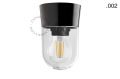 Lampa czarna bakelitowa lampa ścienna lub sufitowa ze szklanym kloszem - Ø 9,3 cm light.069.c.b.glass001 Zangra różne warianty  