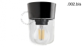 Lampa czarna bakelitowa lampa ścienna lub sufitowa ze szklanym kloszem - Ø 9,3 cm light.069.c.b.glass001 Zangra różne warianty  
