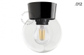 Lampa czarna bakelitowa lampa ścienna lub sufitowa ze szklanym kloszem - Ø 9,3 cm light.069.c.b.glass001 Zangra różne warianty  
