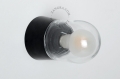 Lampa czarna bakelitowa lampa ścienna lub sufitowa ze szklanym kloszem - Ø 9,3 cm light.069.c.b.glass001 Zangra różne warianty  