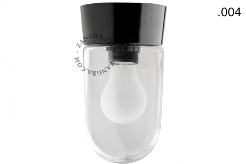 Lampa czarna lampa ścienna lub sufitowa ze szklanym kloszem - Ø 11 cm light.072.c.b.glass004 Zangra różne warianty 