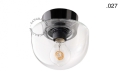 Lampa czarna lampa ścienna lub sufitowa ze szklanym kloszem - Ø 11 cm light.072.c.b.glass004 Zangra różne warianty 