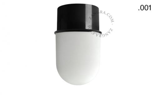 Lampa czarna lampa ścienna lub sufitowa - szklany klosz - Ø 8 cm light.131.b.glass001 Zangra różne warianty