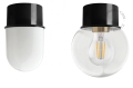 Lampa czarna lampa ścienna lub sufitowa - szklany klosz - Ø 8 cm light.131.b.glass001 Zangra różne warianty