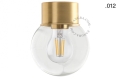 Lampa mosiężna lampa ścienna lub sufitowa - szklany klosz - Ø 8 cm light.131.go.glass001 Zangra różne warianty  