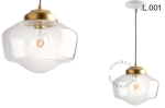 Mosiężna lampa wisząca ze szklanym kloszem 001 Connor Zangra 