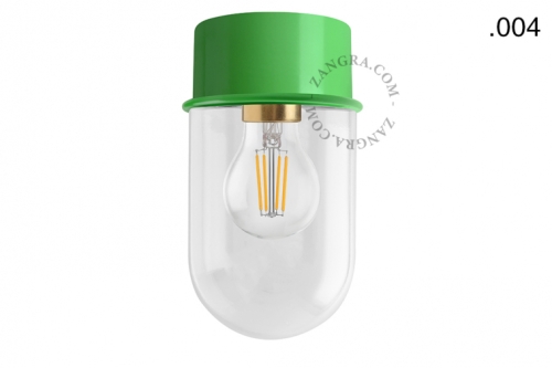 Lampa zielona lampa ścienna lub sufitowa - szklany klosz - Ø 10 cm light.167.gr.glass004 Zangra różne warianty  