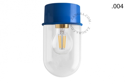 Lampa niebieska lampa ścienna lub sufitowa - szklany klosz - Ø 10 light.167.bl.glass004 Zangra różne warianty 