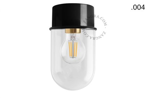 Lampa czarna lampa ścienna lub sufitowa - szklany klosz - Ø 10 light.167.b.glass004 Zangra różne warianty  