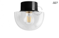 Lampa czarna lampa ścienna lub sufitowa - szklany klosz - Ø 10 light.167.b.glass004 Zangra różne warianty  