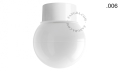 Lampa ścienna lub sufitowa biała - szklany klosz - Ø 10 cm light.167.w.glass004 Zangra różne warianty 