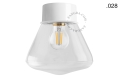 Lampa ścienna lub sufitowa biała - szklany klosz - Ø 10 cm light.167.w.glass004 Zangra różne warianty 