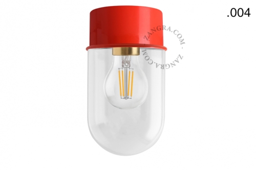 Lampa czerwona lampa ścienna lub sufitowa - szklany klosz - Ø 10 cm light.167.r.glass004 Zangra różne warianty 