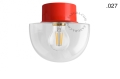 Lampa czerwona lampa ścienna lub sufitowa - szklany klosz - Ø 10 cm light.167.r.glass004 Zangra różne warianty 