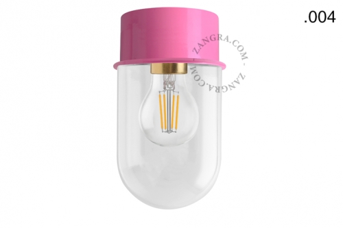 Różowa lampa ścienna lub sufitowa - szklany klosz - Ø 10 cm light.167.p.glass004 Zangra różne warianty 