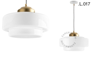 Mosiężna lampa wisząca ze szklanym kloszem 017 Zangra 