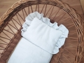 Lniana poduszka z falbanką do wózka/kosza Mojżesza Nukko Design różne kolory