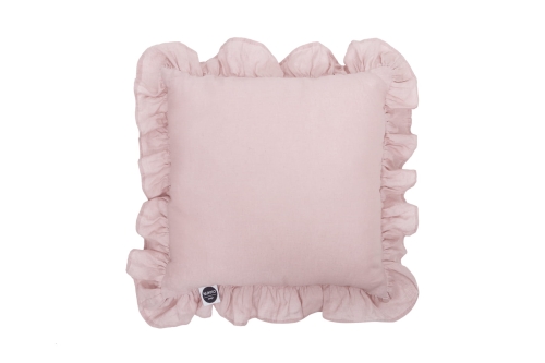 Lniana poduszka z falbanką Nukko Design różne kolory