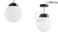 Mosiężna lampa sufitowa ze szklanym kloszem light.128.004.b.go.glass.L.001 Zangra różne warianty 