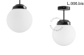 Metalowa lampa sufitowa ze szklanym kloszem light.128.004.b.glass.L.001 Zangra różne warianty 