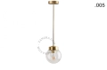 Lampa z mosiądzu ze szklanym kloszem light.136.003.go. Zangra ostatnie 2 szt